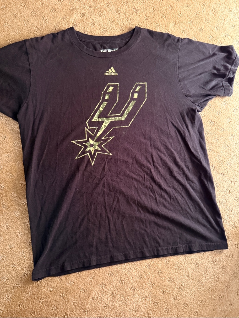 adidas Black Men's Spurs Logo T-Shirt